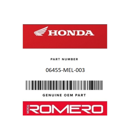 PASTILLAS DE FRENO DELANTERAS HONDA ORIGINAL REF: 06455-MEL-003 | Honda