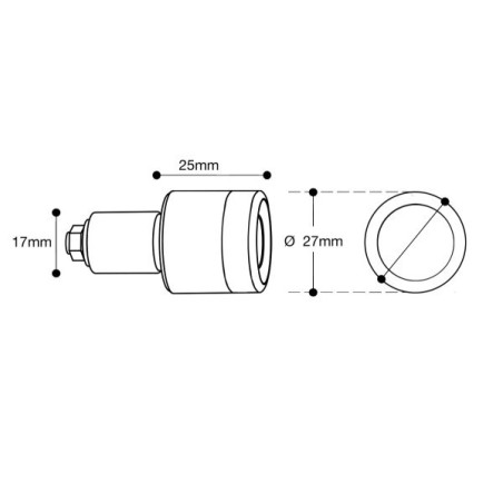 CONTRAPESO MANILLAR ANTIVIBRACIONES BARRACUDA B-LUX NEGRO UNIVERSAL | Accesorios Moto