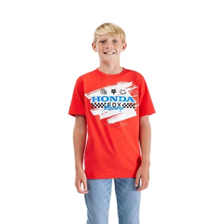 CAMISETA JUVENIL FOX X HONDA ROJA | Camisetas de Moto