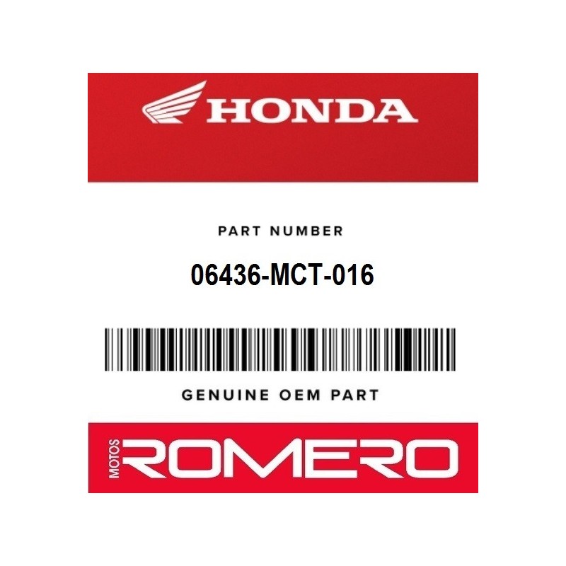 ZAPATAS DE FRENO ESTACIONAMIENTO HONDA ORIGINAL REF: 06436-MCT-016 | Honda
