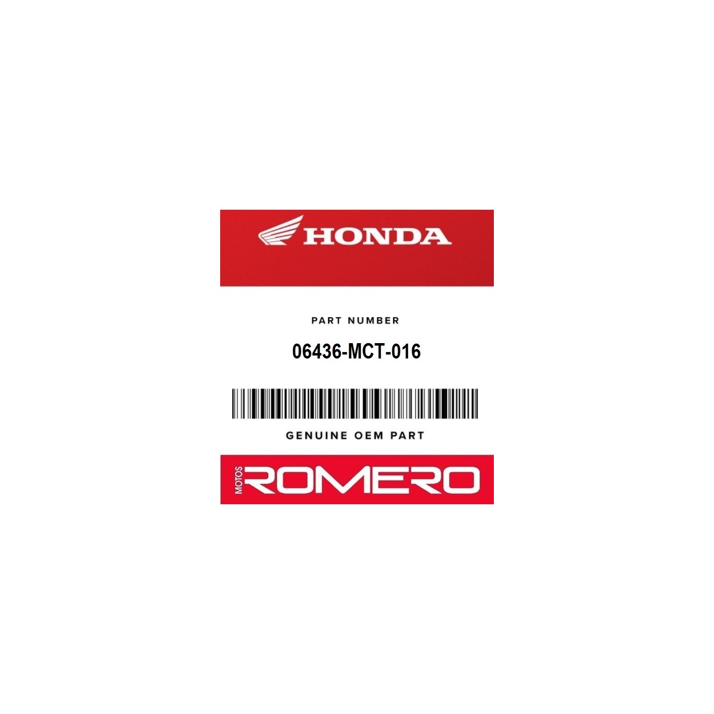ZAPATAS DE FRENO ESTACIONAMIENTO HONDA ORIGINAL REF: 06436-MCT-016 | Honda