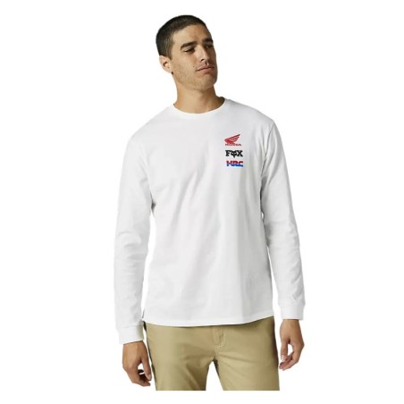 CAMISETA FOX HONDA WINGS LS PREMIUM MANGA LARGA BLANCA