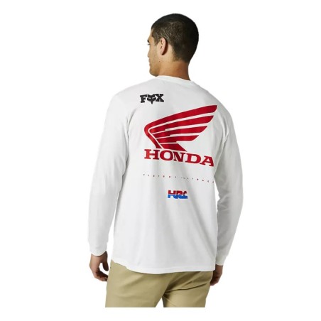 CAMISETA FOX HONDA WINGS LS PREMIUM MANGA LARGA BLANCA